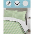 thumbnail image 4 of Quilts Twin XL Size, Sage Green Soft Comforter Bedding Set for Bed, Grid Checkered Plaid Gingham Lattice Trellis Lightweight Quilted Bedspread with Pillow Cover(2 Pieces) for All Season, 68x98 Inch, 4 of 6