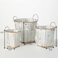 thumbnail image 5 of Sullivans Textured Handled Bucket Set of 3, 9"H, 7.75"H & 6.5"H White, 5 of 5