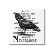 Black Crow Raven Creepy Halloween Text Quote Animals & Insects Graphic Art Gallery-Wrapped Canvas Print Wall Art