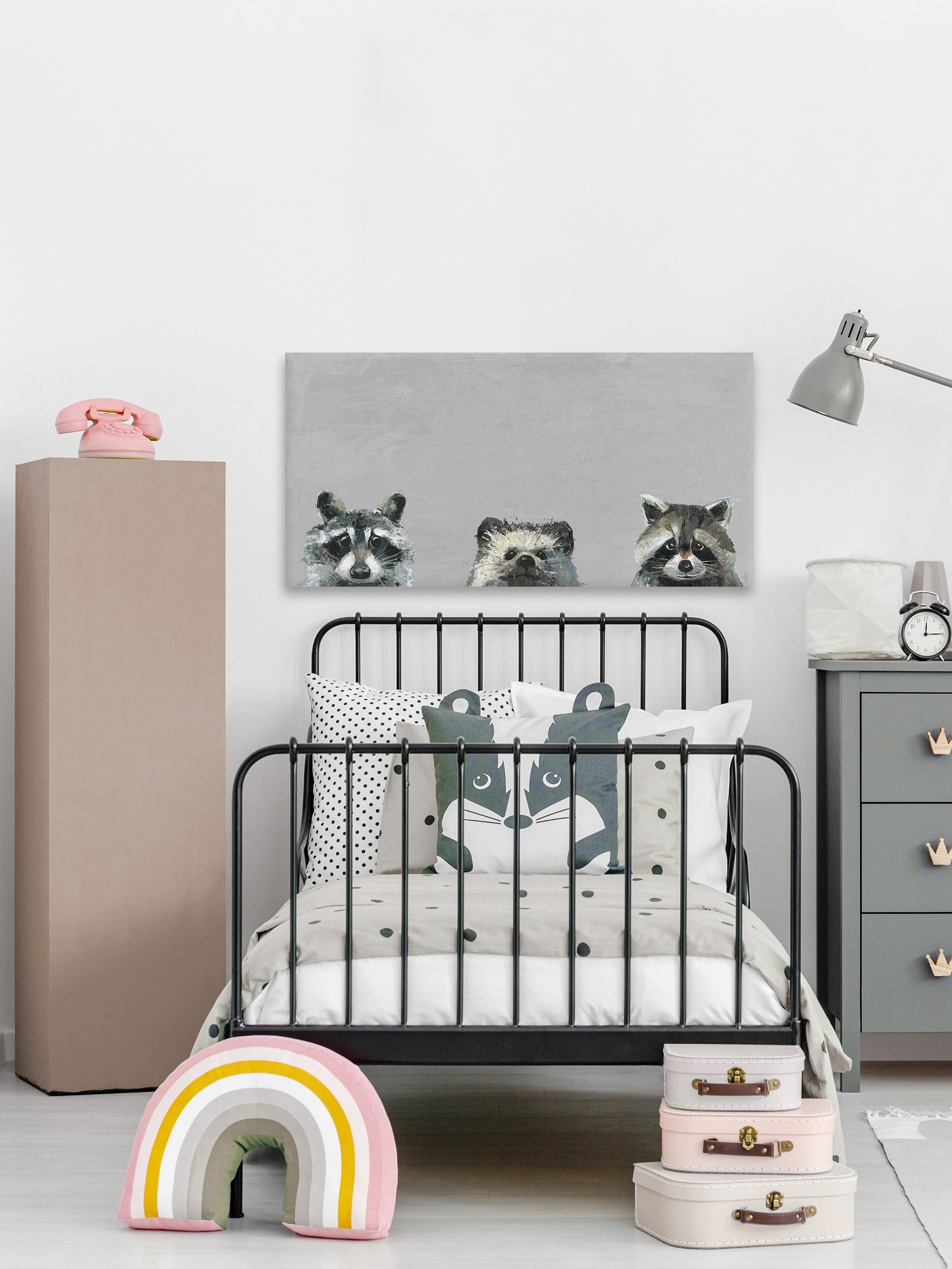Marmont Hill Three Cuties in Gray Canvas Wall Art