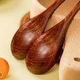 thumbnail image 3 of Wood Spoon for Eating, 5-Piece Wooden Spoons,Handmade Natural Asian Wooden Spoons for Soup, Coffee, Salad Desserts, Chips, Snacks, Cereal, and Fruit, 3 of 6