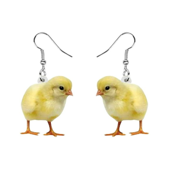 SUSHANG Acrylic Chick Earrings Acrylic Fun Animal Chicken Earrings