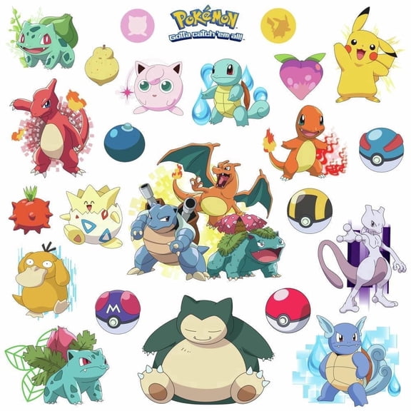 RoomMates RMK2535SCS Pikachu Peel and Stick Wall Decals Children Room Pokemon Wall Stickers