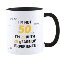 Funnil Ceramic Coffee Mug 50th Birthday Gifts Ideas Mother's Day Gifts Black