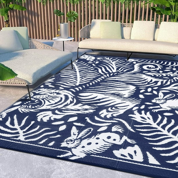 HUGEAR Outdoor Plastic Rugs on Sale Clearance 5'x8' Area Rugs