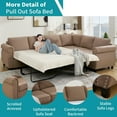 thumbnail image 4 of LLappuil Sectional Sofa, Pull Out Sofa Bed Queen Size, 6 Seat Sofa Couch Convertible Sleeper Sofa Bed for Living Room Brown, 4 of 9