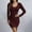Dress-Wine, variant on LEKWK Sweater Dress for Women Knit Long Sleeve V Neck Bodycon Dress Mini Dress Warm Ribbed Knit Dress Slim Fit Spring Dresses Club Night out Wear