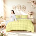 thumbnail image 5 of Manfei Minimalism Check 7-Piece Twin Bedding,Classic Plaid Bedding Comforter Set,Yellow White,Light Gray Reversible, 5 of 7