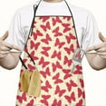 thumbnail image 2 of Red Butterfly Red Silhouette Pattern Apron-Garden Aprons for Women with Pockets-Cotton Linen Waterproof Kitchen Cooking Gardening Aprons Adjustable for Kitchen,Cooking,BBQ and Salon 33x27 Inch, 2 of 7