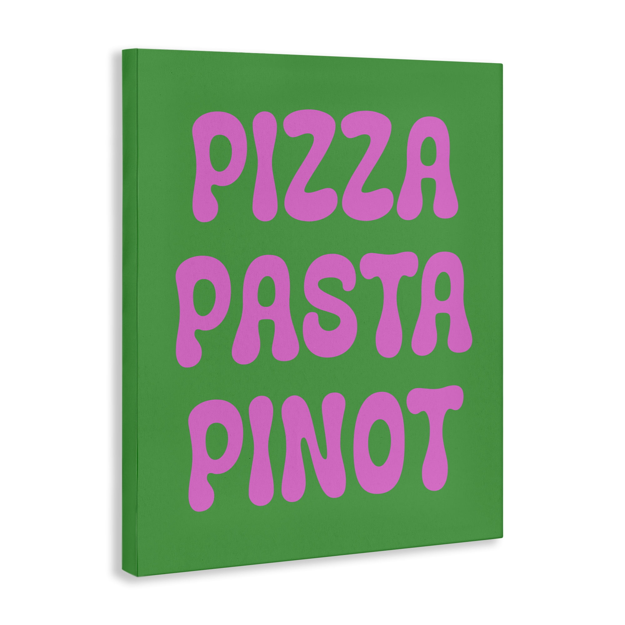 Stupell Industries Pizza Pasta Pinot Food & Beverage Painting Wrapped Canvas Art Print Wall Art, 16 x 20