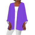 thumbnail image 1 of cfhntfmh Womens 3/4 Sleeve Cardigan Casual Open Front Fall Cardigan Lightweight Loose Solid Color Coats Tops, 1 of 5