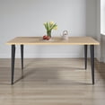 thumbnail image 6 of GZXS 63" Long Dining Table in Natural Wood MDF Top & Black Iron Legs, Mid-Century Industrial Rectangular Table for 6-8 People, Easy Assembly, Perfect for Apartments, Dining Room, Patio, 6 of 8
