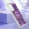 thumbnail image 6 of Glitter Clear Sparkly Bling Case for Xiaomi 12 Lite, Rugged Shockproof Flowing Liquid Floating Cover for Women with Ring Holder Phone Case for Xiaomi 12 Lite  Purple, 6 of 14