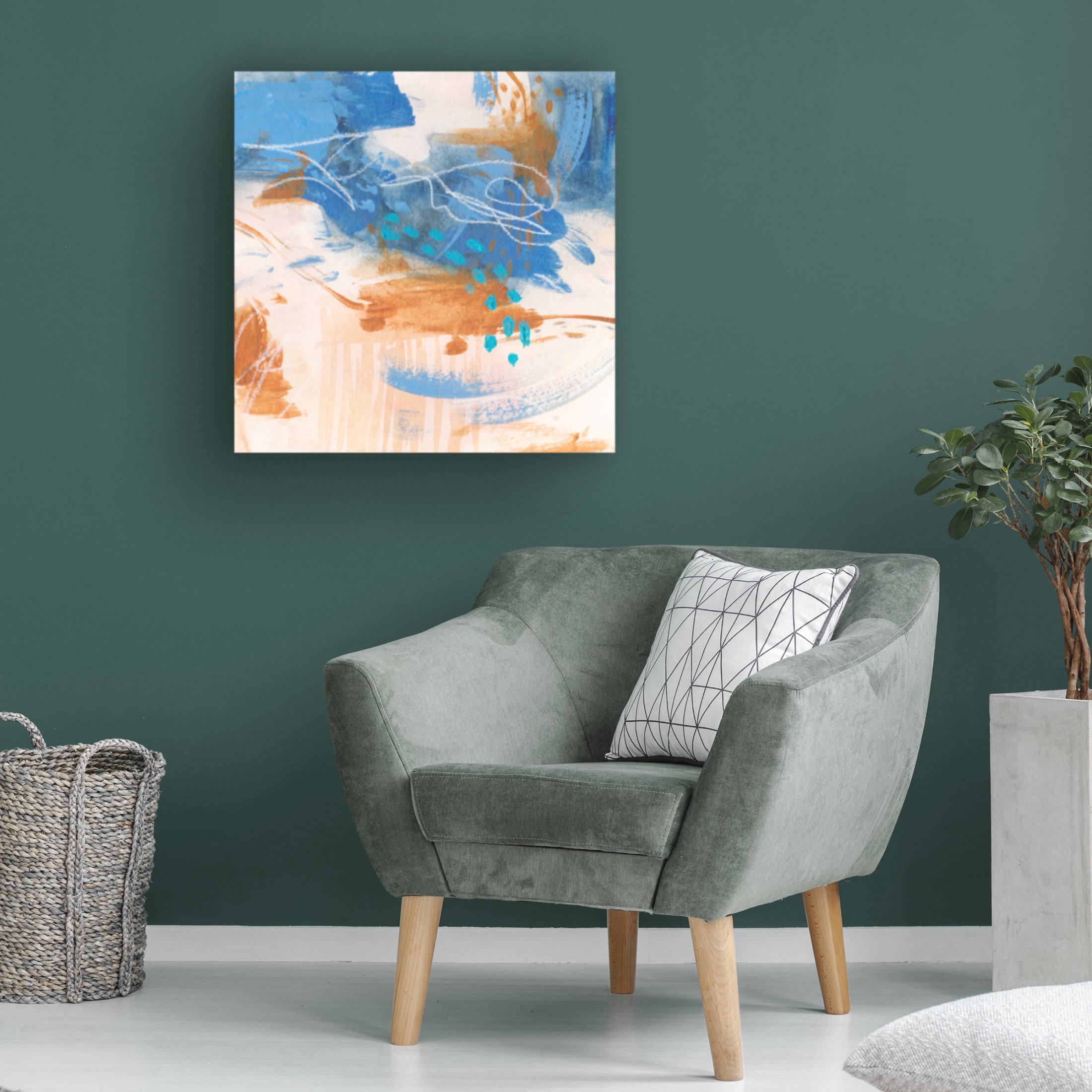 Canvas Wall Art - Melissa Wang 'Blu Hurricane I' Wall Art for Living Room, Bedroom, or Office Décor by Trademark Fine Art - 14 x 14 Inches