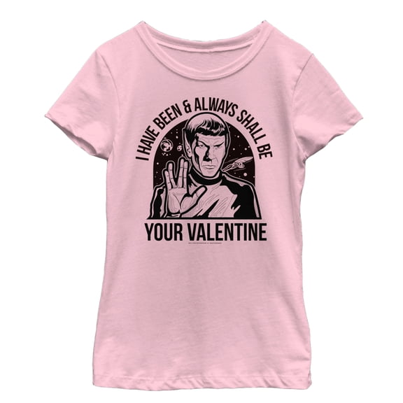 Girl's Star Trek: The Original Series Spock Always Shall Be Valentine  Graphic Tee Light Pink X Small
