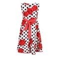 thumbnail image 2 of Little Girls Red Roses Black Polka Dot Flower Party Dress 4, 2 of 2