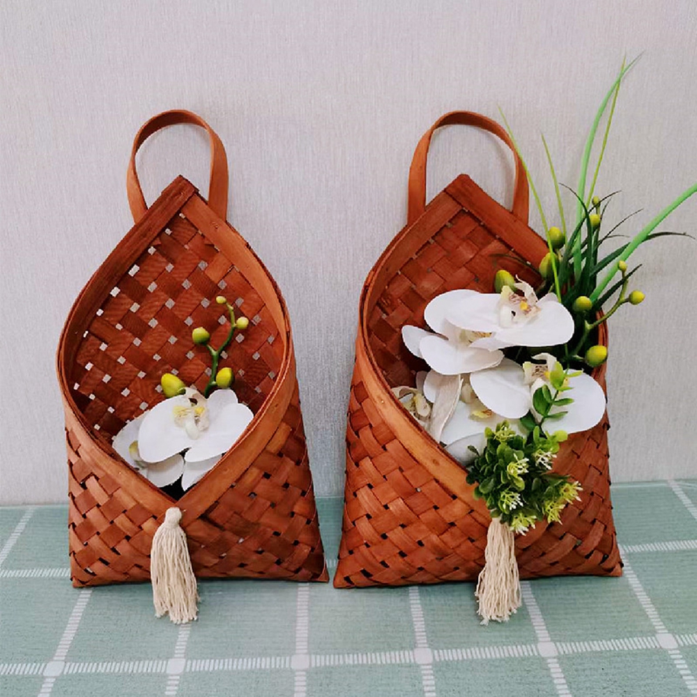 Wall Hanging Baskets,Hand Made Woven Natural Wicker Nest Flower Basket