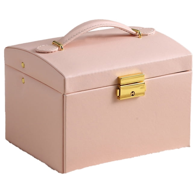 Joyero para mujer, joyero de tamaño mediano. Estuche de joyería de viaje portátil para pendientes, pulseras, anillos