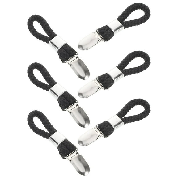 FRCOLOR 6pcs Bathroom Towel Clips with Cotton Rope Metal Beach Towel Holder Clips Hanging Towel Clamps for Kitchen Balcony Outdoor