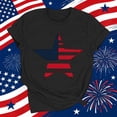 thumbnail image 4 of Zynoxe Independence Day T Shirts for Women Fashionable Round Neck Graphic Tees Patriotic Short Sleeve Going Out Summer Tops (#02 Black,S), 4 of 7