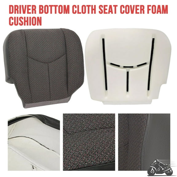 For 2003-2007 Silverado 1500 2500 Driver Bottom Seat Cover Cloth & Foam Cushion