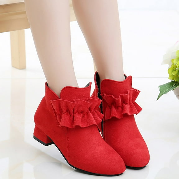 Herrnalise Children Baby Girls Princess Casual Shoes Winter Cotton Warm Short Boots