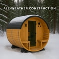 thumbnail image 6 of Backyard Discovery Paxton 2-4 Person Cedar Outdoor Barrel Sauna, Porch, 9kW Heater, 6 of 16