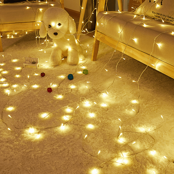 Christmas LED Lights 32.8FT 8Modes Plug-in Multi-string connectable Warm light For indoor/outdoor room decoration Ambient lighting