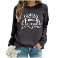 thumbnail image 3 of ADSSDQ Womens Football Sweatshirt 2024 Crewneck Long Sleeve Pullover Shirts Trendy Casual Fall Clothes Football Mom Hoodies Plus Szie FB37-Dark Gray S, 3 of 4