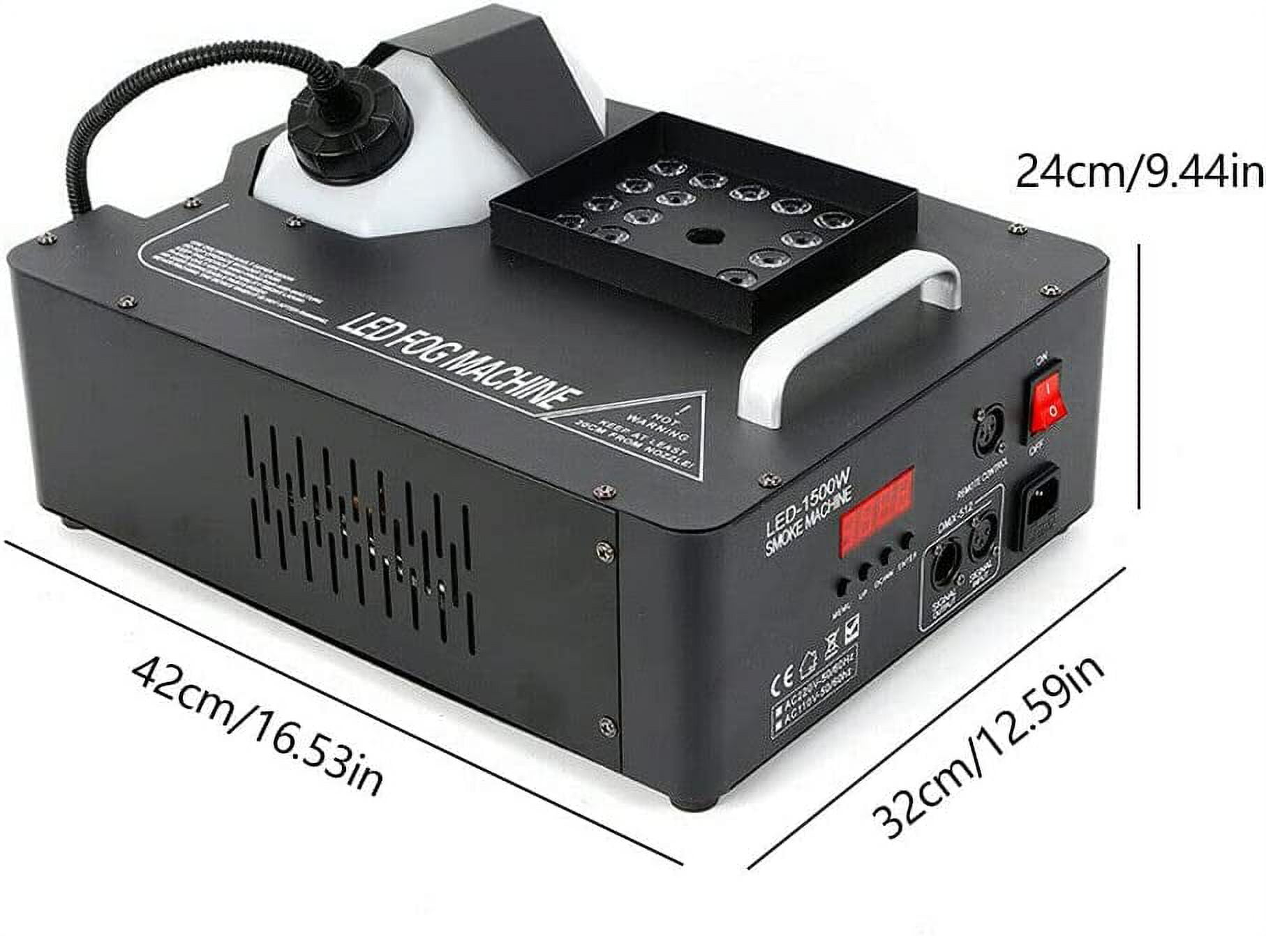 FETCOI 1500W 24 RGB LED Fog Machine 3in1DMX Vertical Spray Wireless Stage Light Fogger