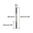 thumbnail image 2 of Unique Bargains M3x25mm 304 Stainless Steel Push Rod Double End Threaded Rod for DIY, 2Pack, 2 of 4
