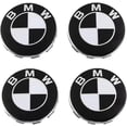 thumbnail image 1 of Zshan 4 Pcs Auto Wheel Center Caps for 68MM Rim Center Caps Wheel Center Badge Shape Decoration Accessories, Black, 1 of 4