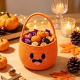 thumbnail image 3 of Halloween Basket 9.05x7.87 Inch Cute Ghost Candy Bucket Non-Woven Fabric Trick or Treat Basket with Handle for Kids Party Favors, 3 of 6
