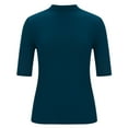 thumbnail image 4 of lmcalzta Womens Summer Tops Short Sleeve Slimming Mock Neck Pullover T Shirts Solid Color Tees, 4 of 8