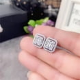 thumbnail image 5 of FENGGHAO Stud Earrings Square Zircon Exquisite Fashion Earrings for Women, 5 of 7