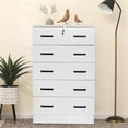 thumbnail image 6 of Pemberley Row Engineered Wood White Chest Contemporary 5-Drawer Lock 44" Unassembled, 6 of 14