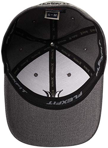 Black Textures Stretch Fitted Hat, Size 