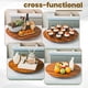 thumbnail image 5 of TIDITA Plato giratorio para mesa de Acacia Lazy Susan de 21 pulgadas, tablas de madera para charcutería, tabla de queso, organizador extra grande Lazy Susan, plato giratorio de cocina para gabinete, d, 5 of 5