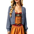 thumbnail image 5 of Bibifish Womens Cable Knit Cardigan Sweaters Long Sleeve V Neck Cropped Button Front Cardigans, 5 of 6