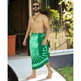 thumbnail image 2 of HAPPY BAY Men's Standard Vacation Dashiki Sarong Full Pareo Beach Wrap One Size Shamrock, Leaves Summer Vacation Aloha, 2 of 4