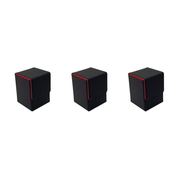 Riwesomey Caja de tarjetas comerciales Premium compacta y portátil para cajas de almacenamiento de tarjetas de protección efectiva negro rojo Type1 NO1