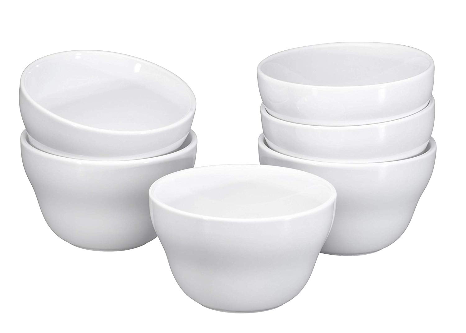 White Ceramic Dessert Bowls Set 8 Oz Durable Ceramic Bowls set of 6