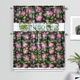 thumbnail image 2 of Kitchen Curtains and Valance Set 36 Inch Tier Pioneer Colorful Floral 3 Pieces Set Dining Room Small Curtain Drapes Cafe Curtains Valance for Home Decor Rod Pocket, 2 of 6