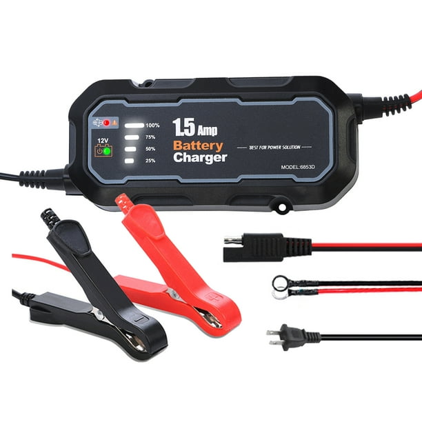 Cargador Cargador de batería de motocicleta de 1500mA, herramienta de carga de batería automática de TOMSHOO Cargador