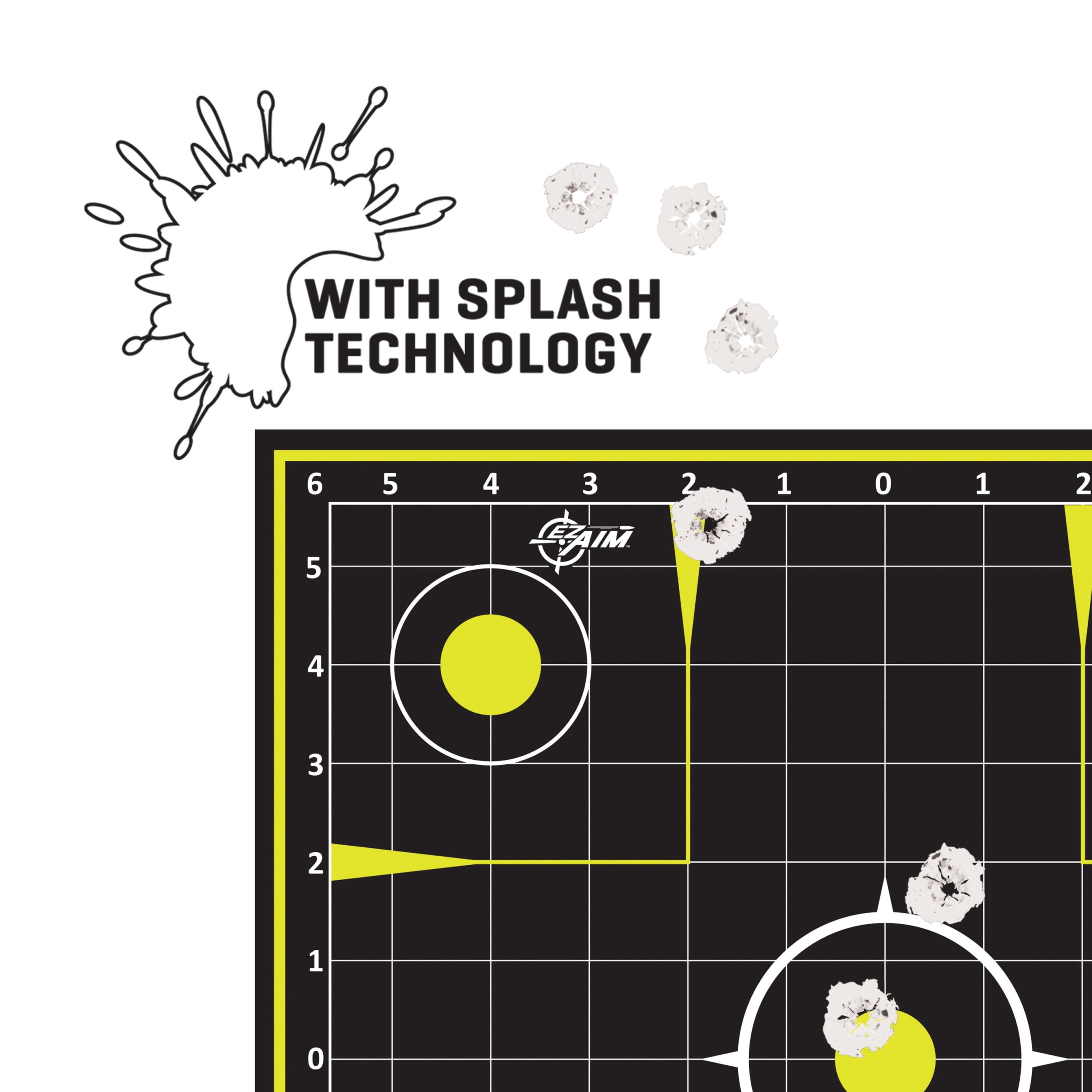 Ez Aim Splash Paper Shooting Targets, Sight-in Grid, 12.5", 30-Pack, Black