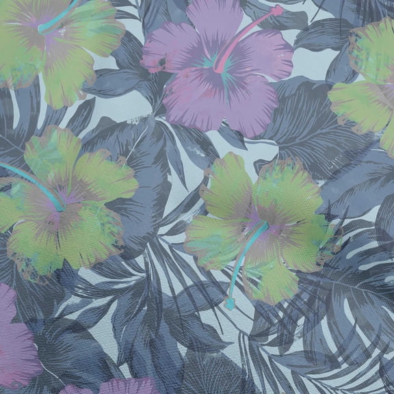 oneOone Georgette Viscose Blue Fabric Tropical Hibiscus Floral Sewing Fabric By The Yard Printed Diy Clothing Sewing Supplies 42 Inch Wide