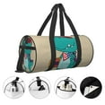 thumbnail image 5 of Haiem Cool Dino Playing Skateboard Pattern Gym Bag for Women Men, Waterproof Travel Duffel Bags, Personal Item Travel Bag Weekender Bag with Shoes Compartment & Wet Pocket, 5 of 8