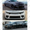 thumbnail image 4 of Front Lip Compatible with 2020-2023 Dodge Charger Hellcat Scat Widebody, H Style Bumper Air Dam Lower Chin Splitter Protection Body Kit Fits for 2020 2021 2022 2023 (Matte Black), 4 of 7