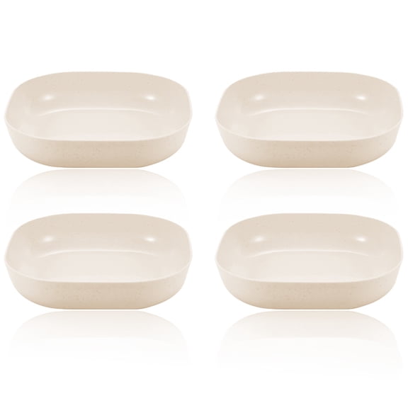 Polypropylene Plastic Dishwasher Safe good For On The Go or At Home Dining Plates with Deep Sidesecru
