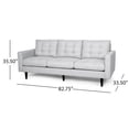 thumbnail image 5 of Benjara Apex Sofa, 3 Seater, 83 Inch, Modern Button Tufted, Light Gray Fabric, 5 of 5